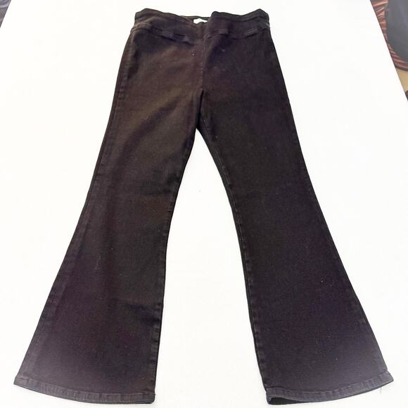Frame JCMB631 Black Flare Jegging Pull On Stretch Denim Jeans Sheen Noir Size 2 - Picture 2 of 8